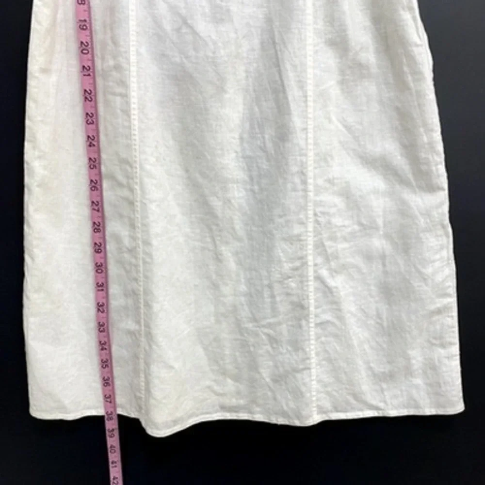 H&M Dress Kids 10 White Linen Blend Slip Mini Sundress Spaghetti Strap Neutral‎
